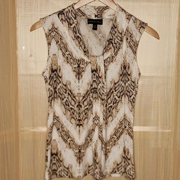 Dana Buchman Womens Sleeveless Snake Print Stretchy Top Medium - Picture 1 of 6